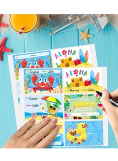 Generic 180 Pcs Summer Gift Tag Stickers Summer to and from Name Tags for Wrapping-Summer Aloha Beach Party Present self-Adhesive Gift Labels Envelope Packages Seals, 3''x2''  - Image 3