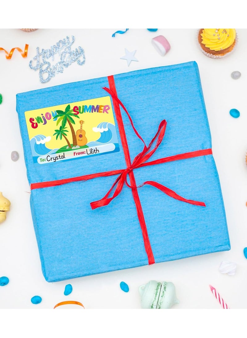 180 Pcs Summer Gift Tag Stickers Summer to and from Name Tags for Wrapping-Summer Aloha Beach Party Present self-Adhesive Gift Labels Envelope Packages Seals, 3''x2'' - Image 4