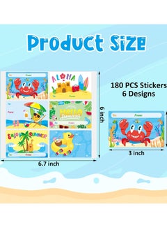 Generic 180 Pcs Summer Gift Tag Stickers Summer to and from Name Tags for Wrapping-Summer Aloha Beach Party Present self-Adhesive Gift Labels Envelope Packages Seals, 3''x2''  - Image 5