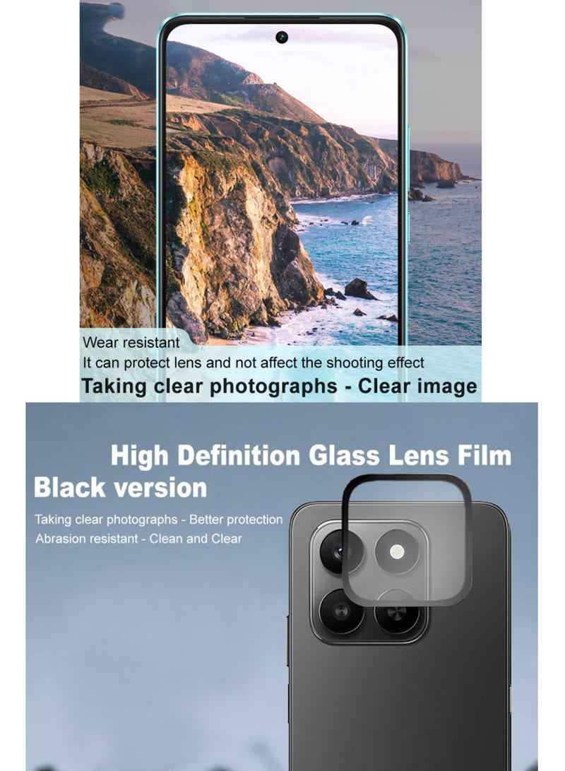 Camera Cover for Honor X7d - Ring Camera Lens Protector, Scratch-Resistant HD Clarity Ultra-Thin 9H Tempered Glass with Alloy Metal & Best Camera Protection - Black - Image 4