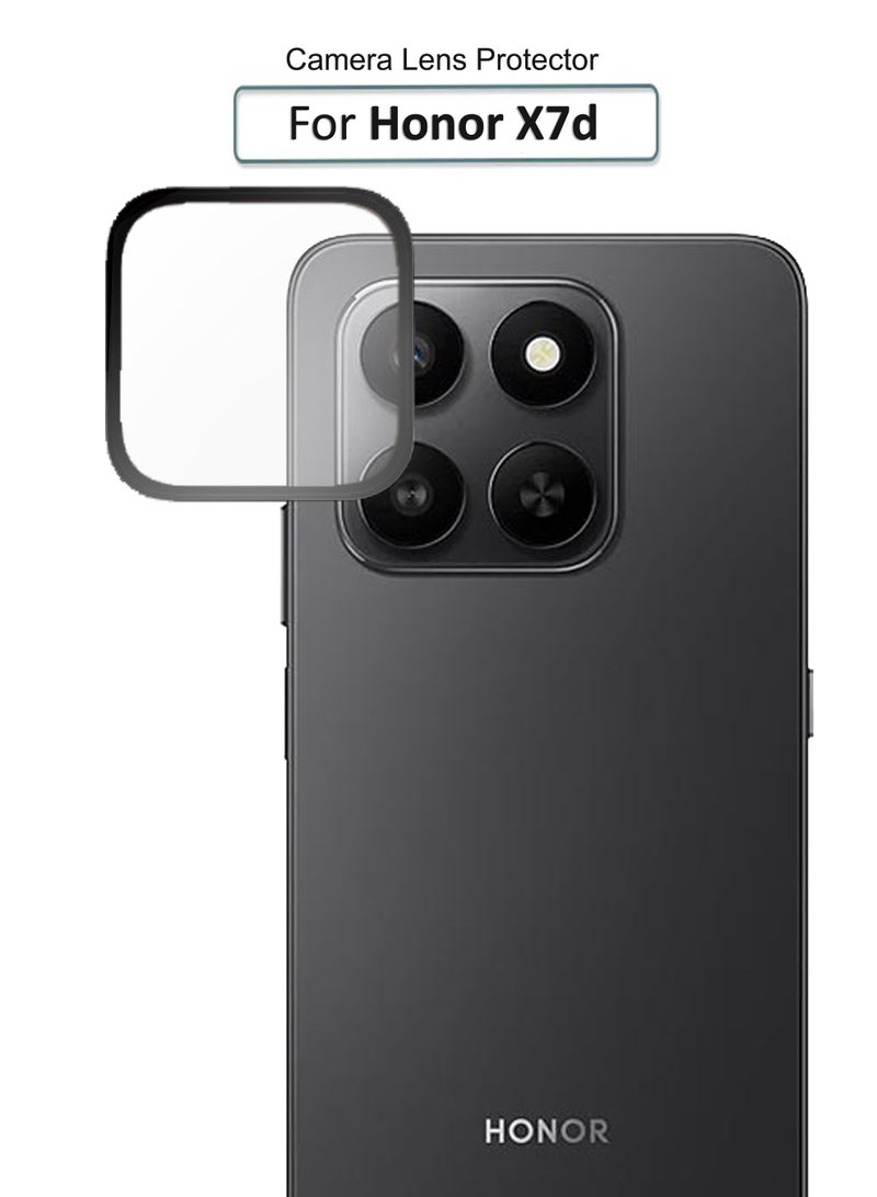 Camera Cover for Honor X7d - Ring Camera Lens Protector, Scratch-Resistant HD Clarity Ultra-Thin 9H Tempered Glass with Alloy Metal & Best Camera Protection - Black - Image 1