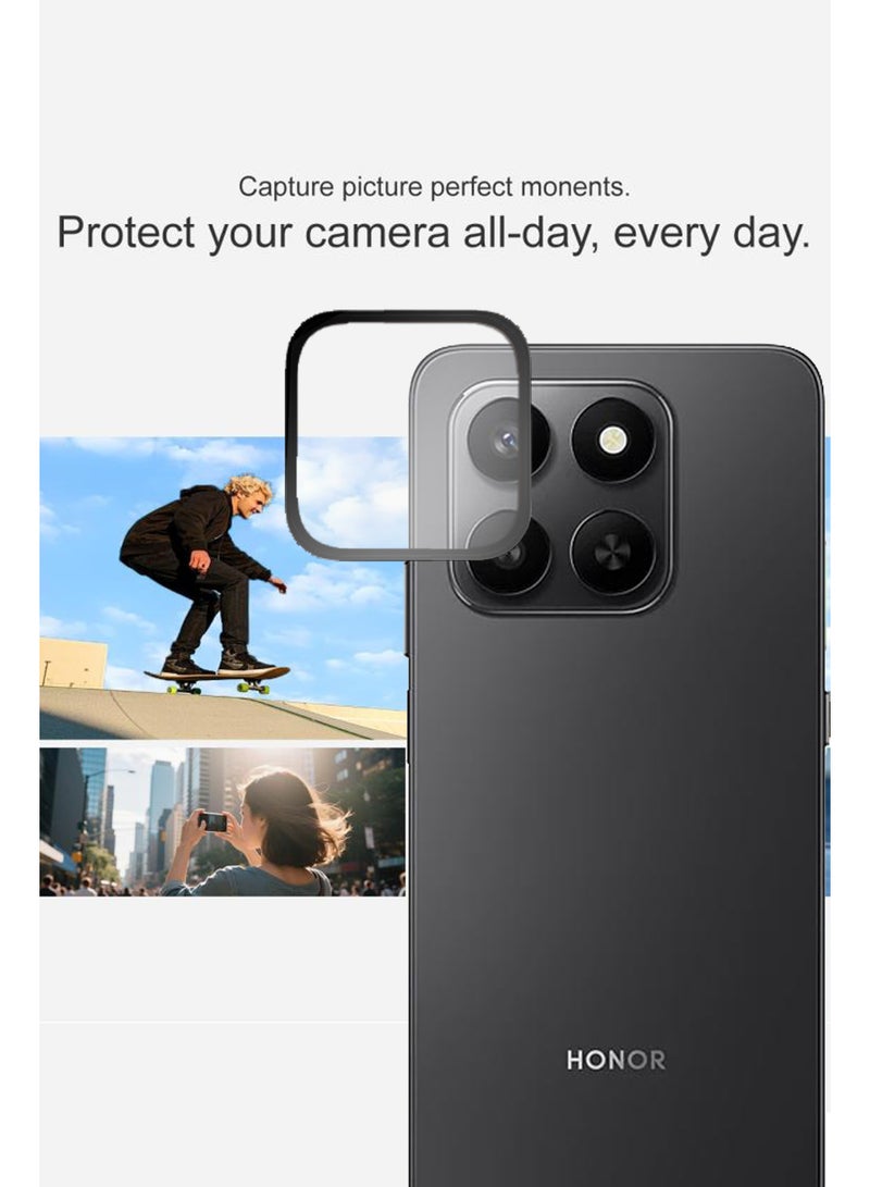 Camera Cover for Honor X7d - Ring Camera Lens Protector, Scratch-Resistant HD Clarity Ultra-Thin 9H Tempered Glass with Alloy Metal & Best Camera Protection - Black - Image 2