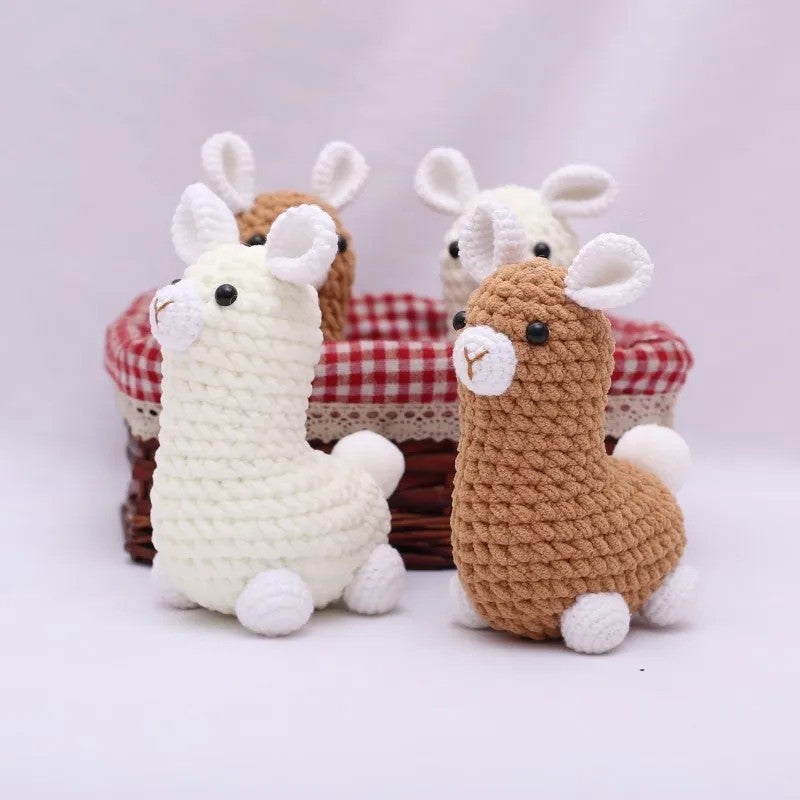 Y&D Knitted Amigurumi Crochet Toy Llama Keyring Stuffed Animal Toys Doll Alpaca Keychain Yarn Crocheting Amigurumi Crochet Key Chain - Image 2