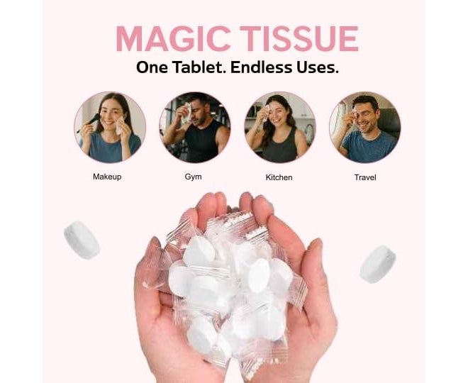 UD 50 Piece Disposable Compressed Towels | Compact Travel Coin Tissue | Soft Baby Wipes | Wet Wipes | Travel Disposable Napkin | Candy Size | 100% Hygiene - Image 2