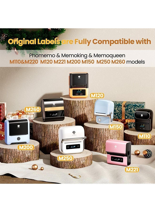 phomemo 4 Rolls 50x50mm Multi-Purpose Round Thermal Label Stickers – Self-Adhesive Waterproof Labels for Phomemo M110/M220/M200/M120 – （Pink, Blue, Khaki & White） - Image 3