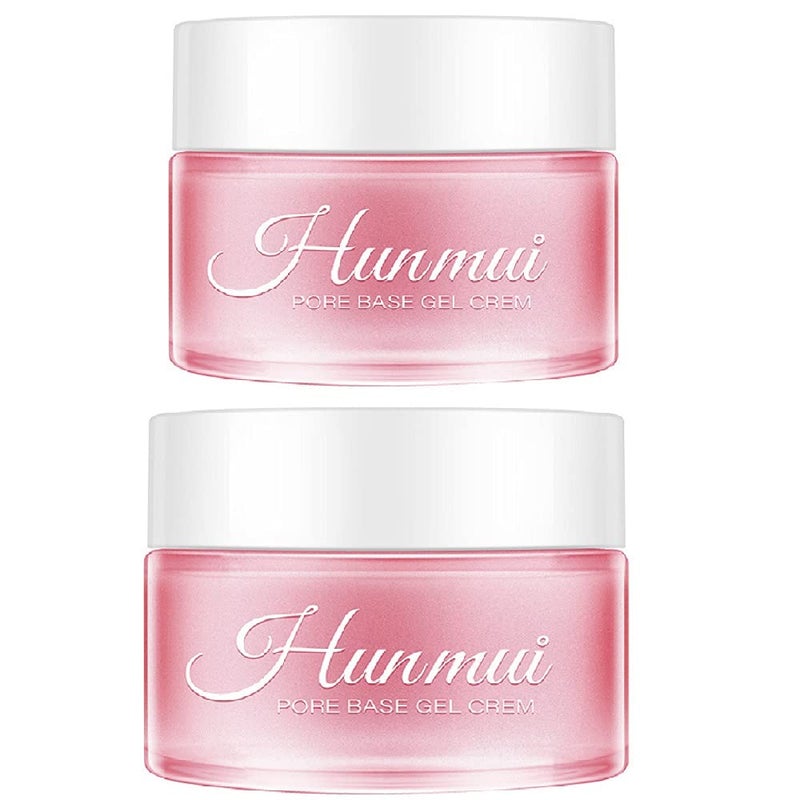 2PCS Hunmui Face Primer Pore Base Gel Cream Cover Pores Water Embellish Skin Silky Finish Primer Remove Oils Isolating Pore Light Weight Primer Natural Make Up To Flawless Face Firming Moisturizers