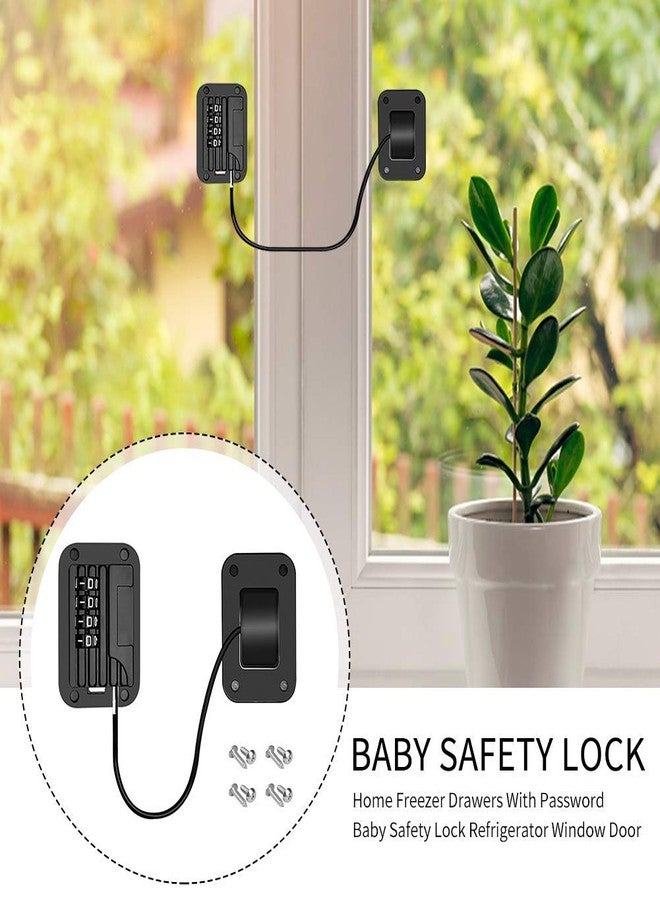 bosig® Window Safety Cable Lock, Stainless Steel Multipurpose Combination Baby Proofing Lock Punch Free Pulling Resistant for Cabinets Closets. - Image 5