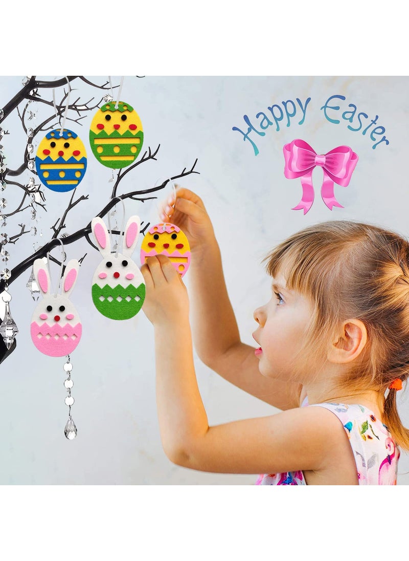 Incrizma Incrizma 12 Pcs Felt Easter Ornaments Mini Bunny Ornament Easter Eggs Hanging Decorations for Easter Tree Spring Party Supplies Home Decor (12)  - Image 2
