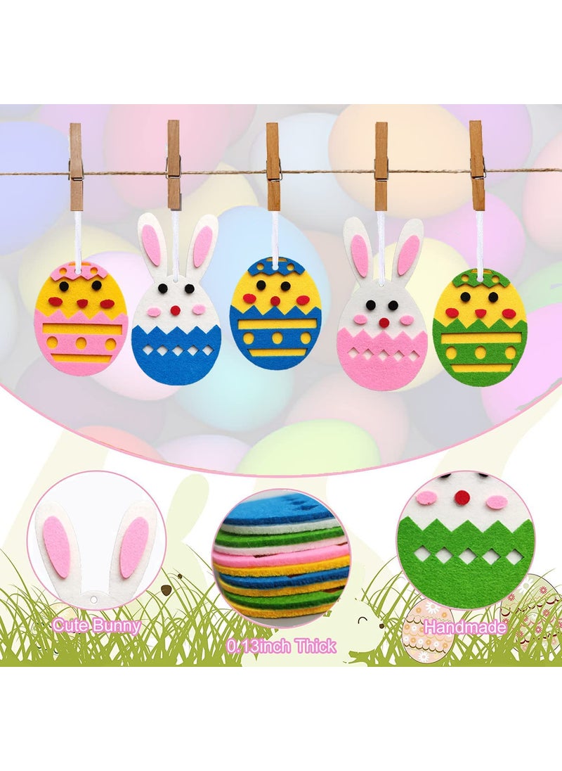Incrizma Incrizma 12 Pcs Felt Easter Ornaments Mini Bunny Ornament Easter Eggs Hanging Decorations for Easter Tree Spring Party Supplies Home Decor (12)  - Image 4