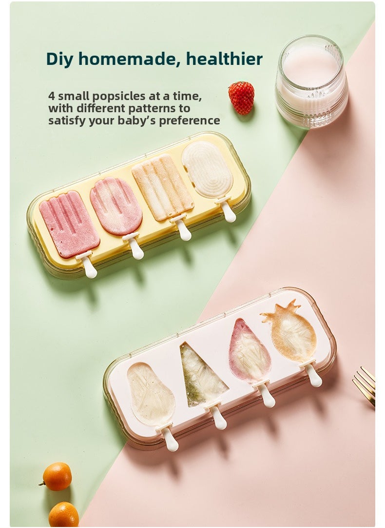 Generic 4-Piece Mini Classic Ice Cream Mould Set  Yellow 23.8cm*10cm*2.4cm  - Image 2