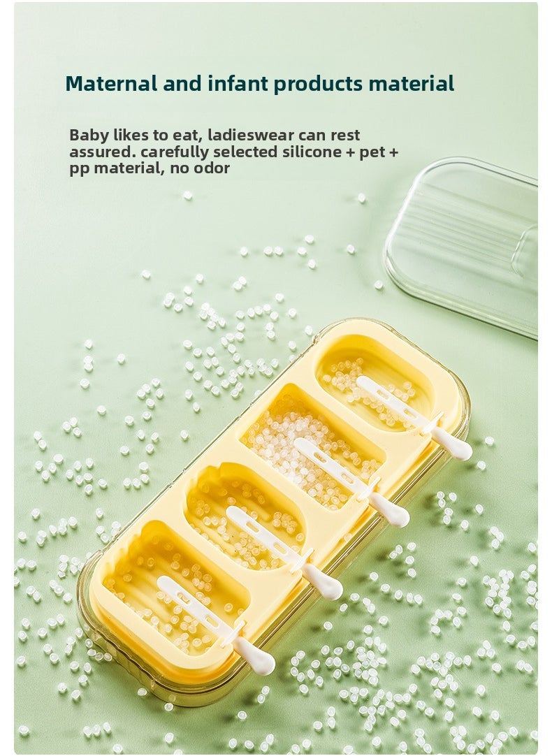 Generic 4-Piece Mini Classic Ice Cream Mould Set  Yellow 23.8cm*10cm*2.4cm  - Image 1