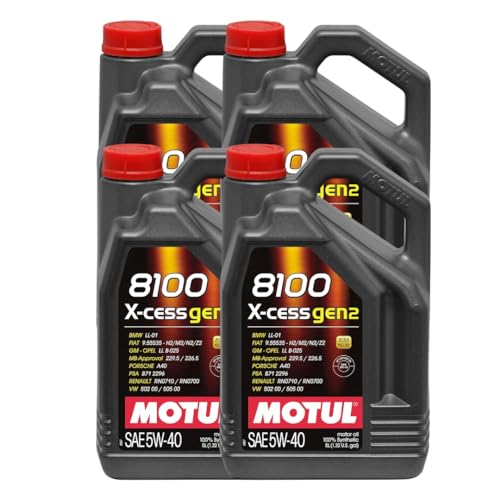 Motul MTL102870 007250 8100 X-cess 5W-40 Synthetic Gasoline and Diesel Engine Oil - 5 Liter Jug - Image 1
