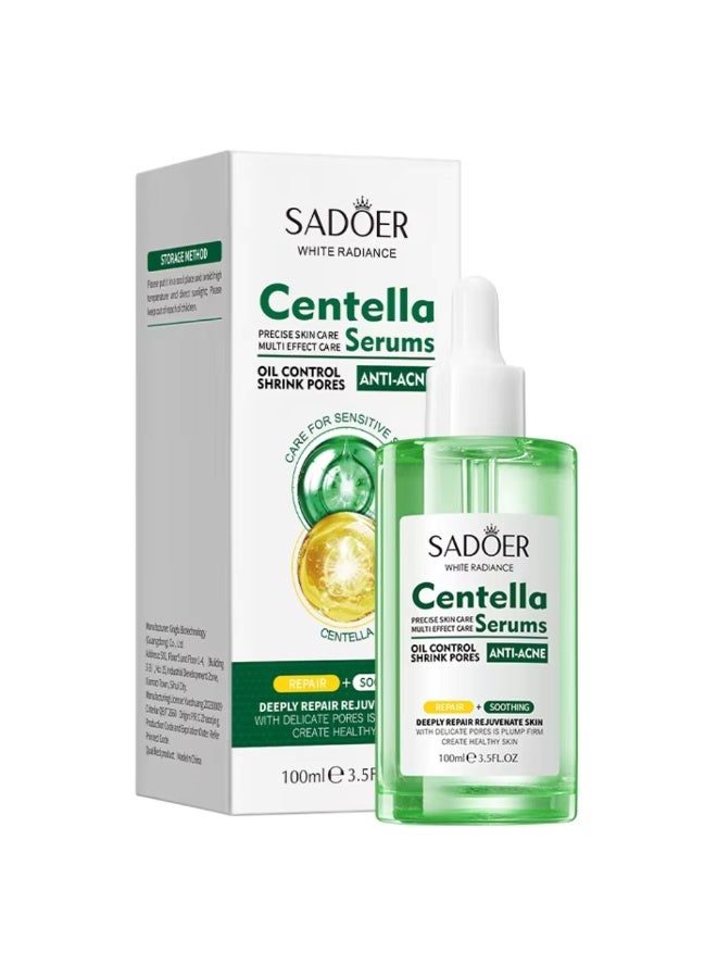 SADOER 100ML Centella Face Serum Oil Control Shrink Pores Anti Acne Facial Serum Repair And Soothing Plumping Refreshing Firming Skin Serums Reduce Redness Strengthening Skin Barrier Hydrating - Image 1