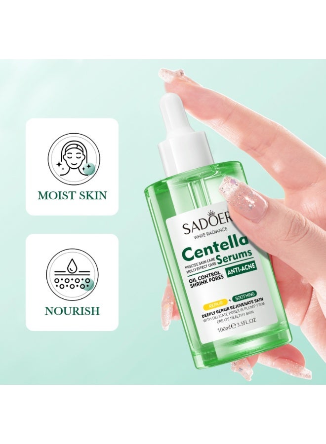 SADOER 100ML Centella Face Serum Oil Control Shrink Pores Anti Acne Facial Serum Repair And Soothing Plumping Refreshing Firming Skin Serums Reduce Redness Strengthening Skin Barrier Hydrating - Image 3