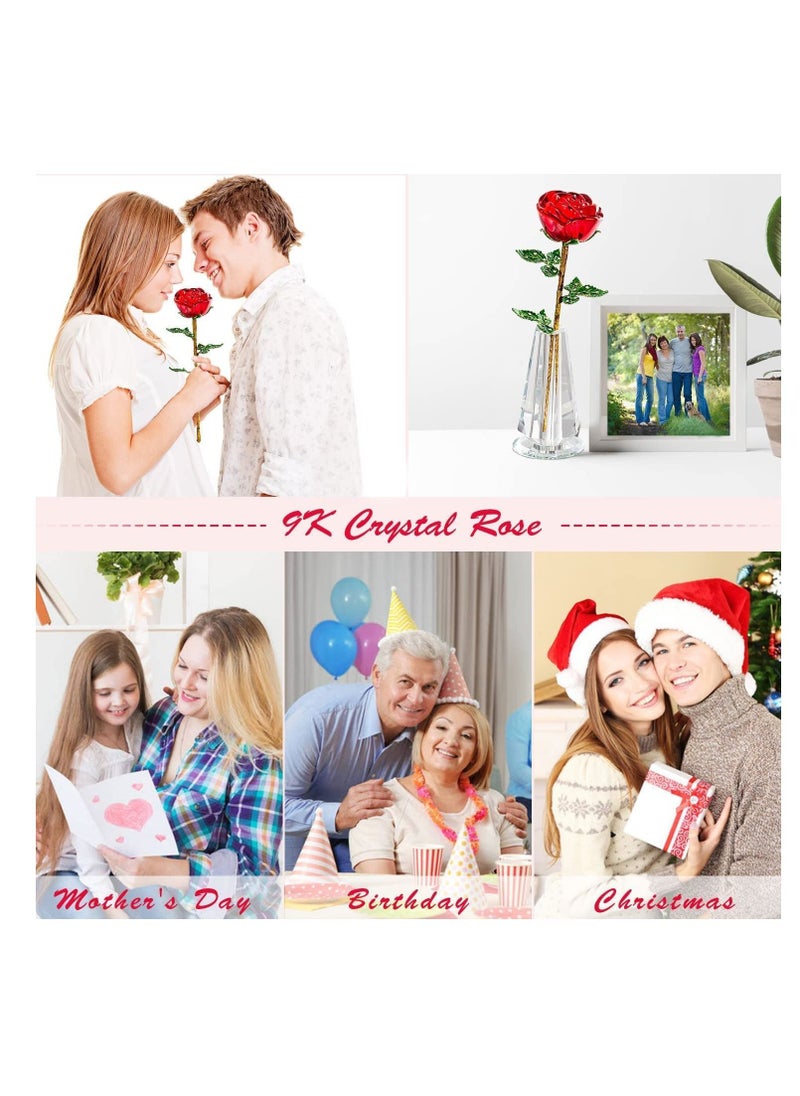 Crystal Rose Flower Artificial for Decoration.Best Gift Valentine's Day, Mother's Birthday