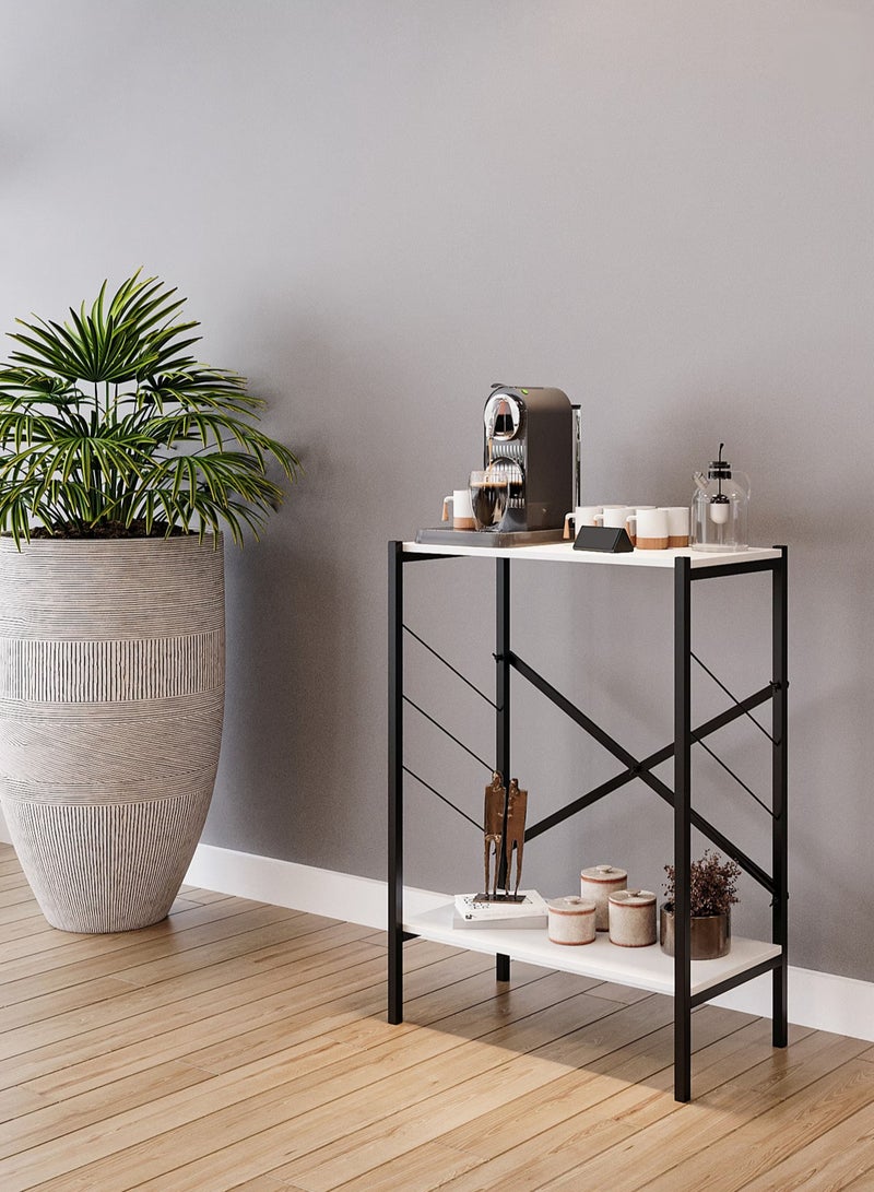 AGD Console table, coffee corner table, side table and wooden bookcase to meet all your needs White/Black - Image 2