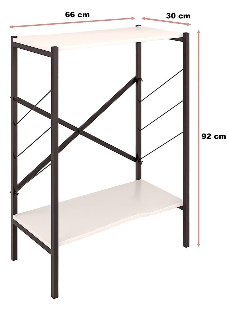 AGD Console table, coffee corner table, side table and wooden bookcase to meet all your needs White/Black - Image 4