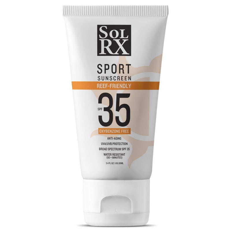 SolRX SPORT SPF 35 Sunscreen Reef Friendly Oxybenzone Free Fragrance Free