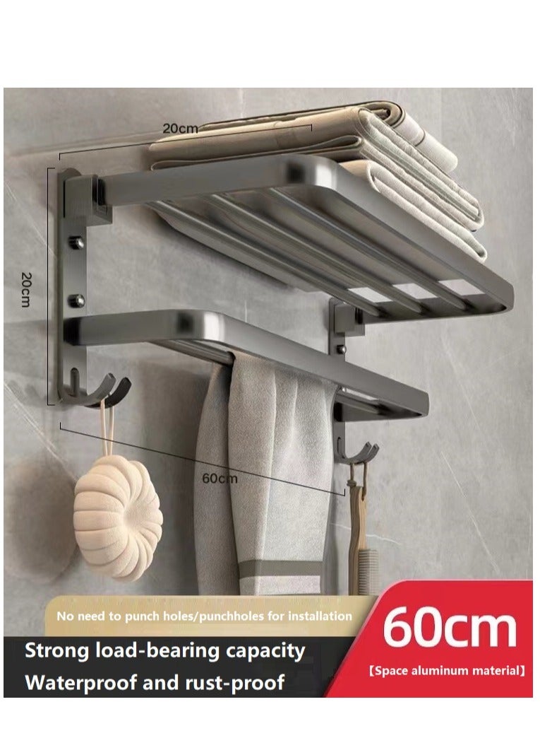 Bathroom shelf Wall hanging hung that is drying towels Foldable towels, waterproof and rustproof 