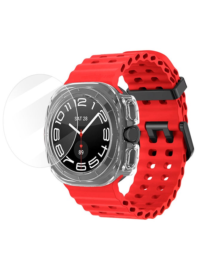 CATANES (for Samsung Galaxy Watch 7 Ultra) 3 Packs Silicone Band, Case and Screen Protector, Soft Ocean Silicone Sport Strap Replacement Accessory  - Image 2