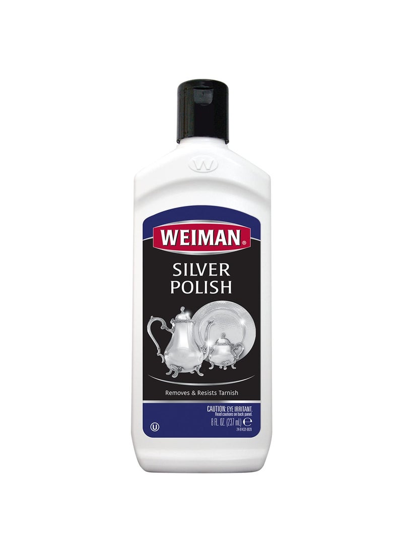 Weiman Silver Polish and Cleaner - 8 Ounce - Clean Shine and Polish Safe Protective Prevent Tarnish  - Image 1