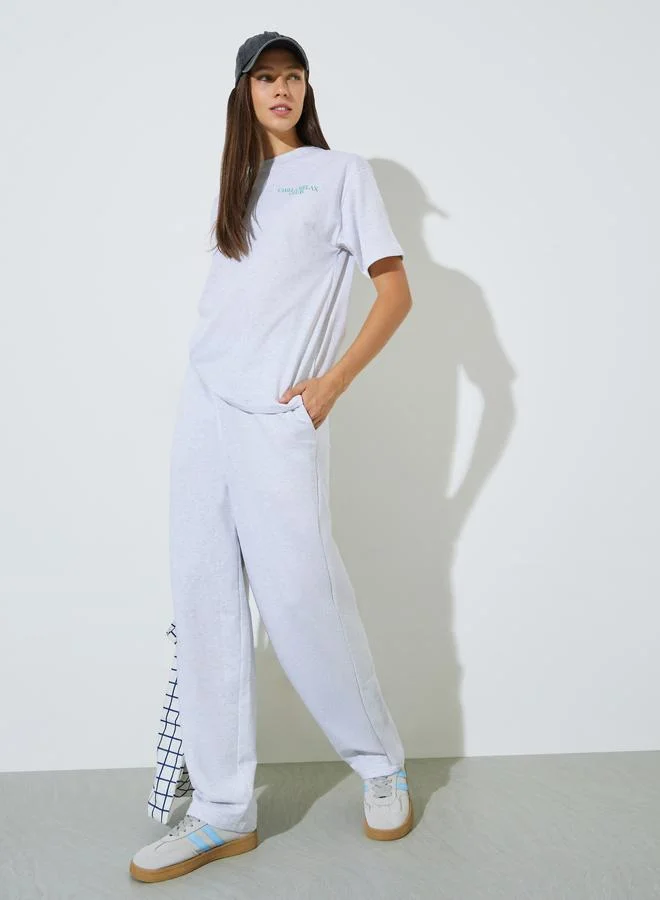 Styli Grey Barrel Fit Cotton Blend Joggers