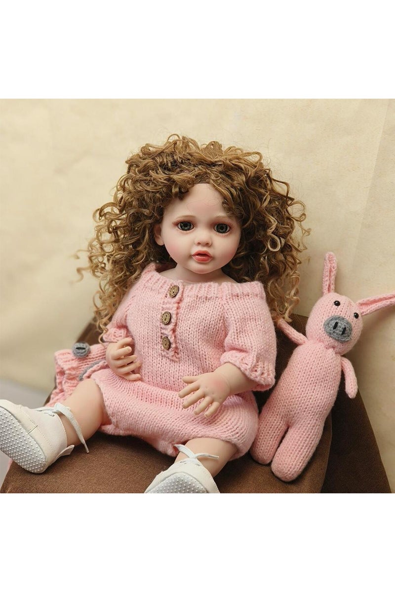 erorex One Size Pink 55cm Reborn Baby Toddler Princess Full Body Soft Silicone Dolls Flexible Soft Touch Cu - Image 3