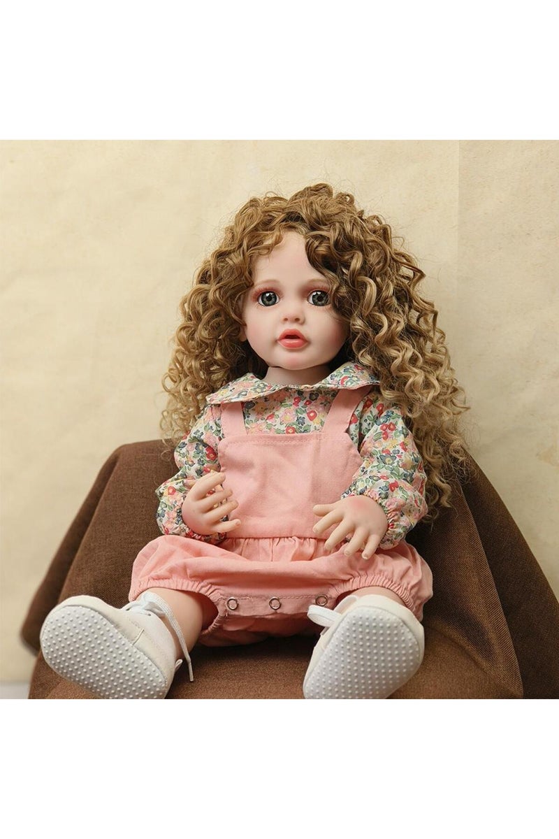 erorex One Size Pink 55cm Reborn Baby Toddler Princess Full Body Soft Silicone Dolls Flexible Soft Touch Cu - Image 4