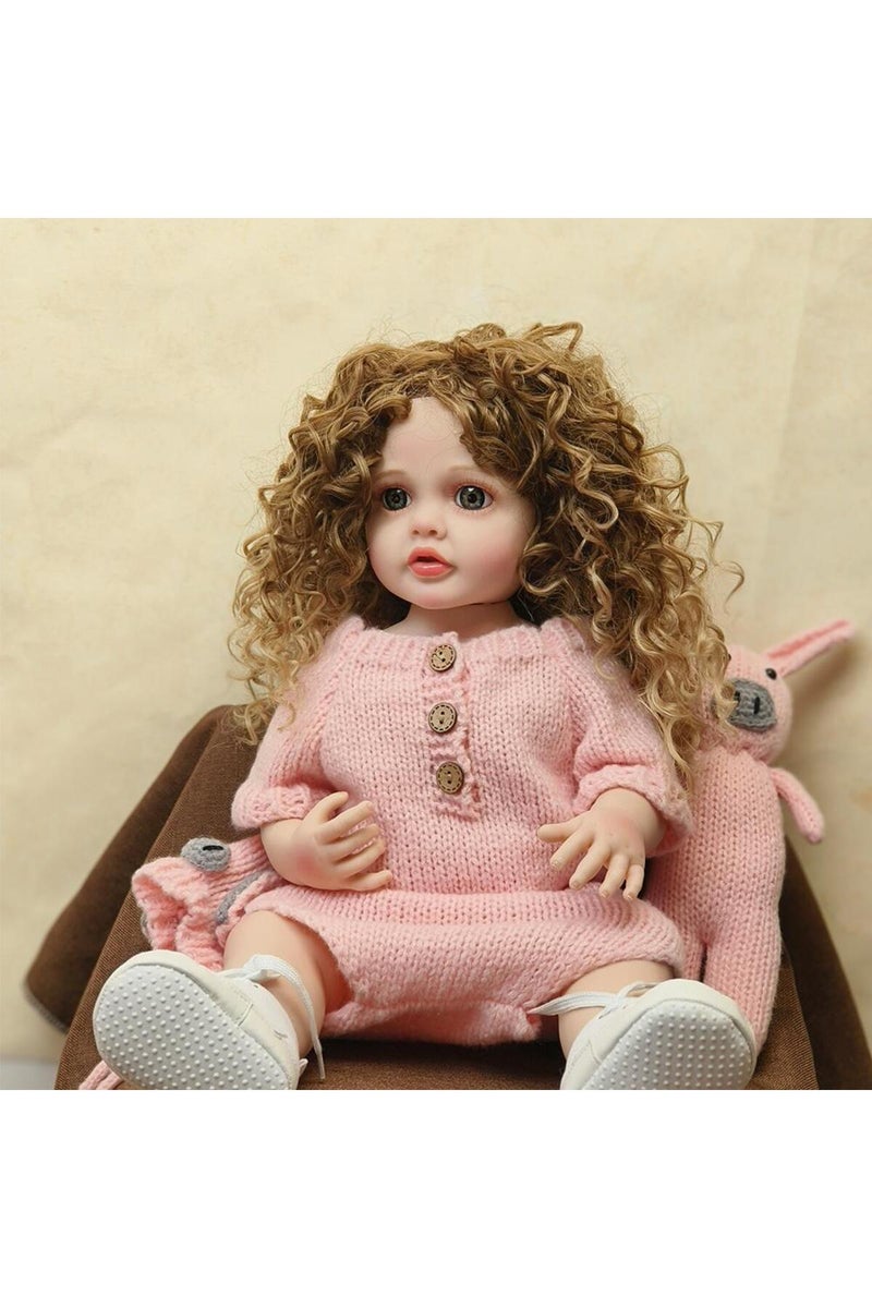 erorex One Size Pink 55cm Reborn Baby Toddler Princess Full Body Soft Silicone Dolls Flexible Soft Touch Cu - Image 1