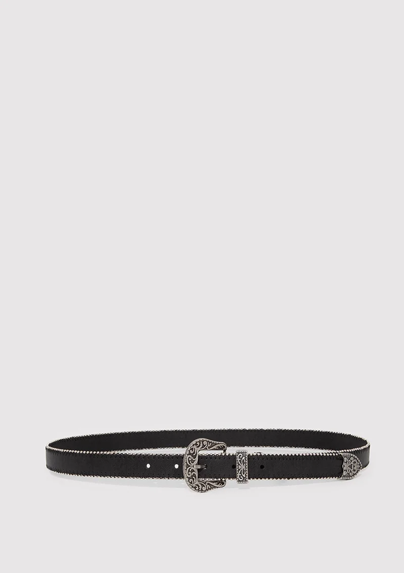 مافي Black Artificial Leather Belt