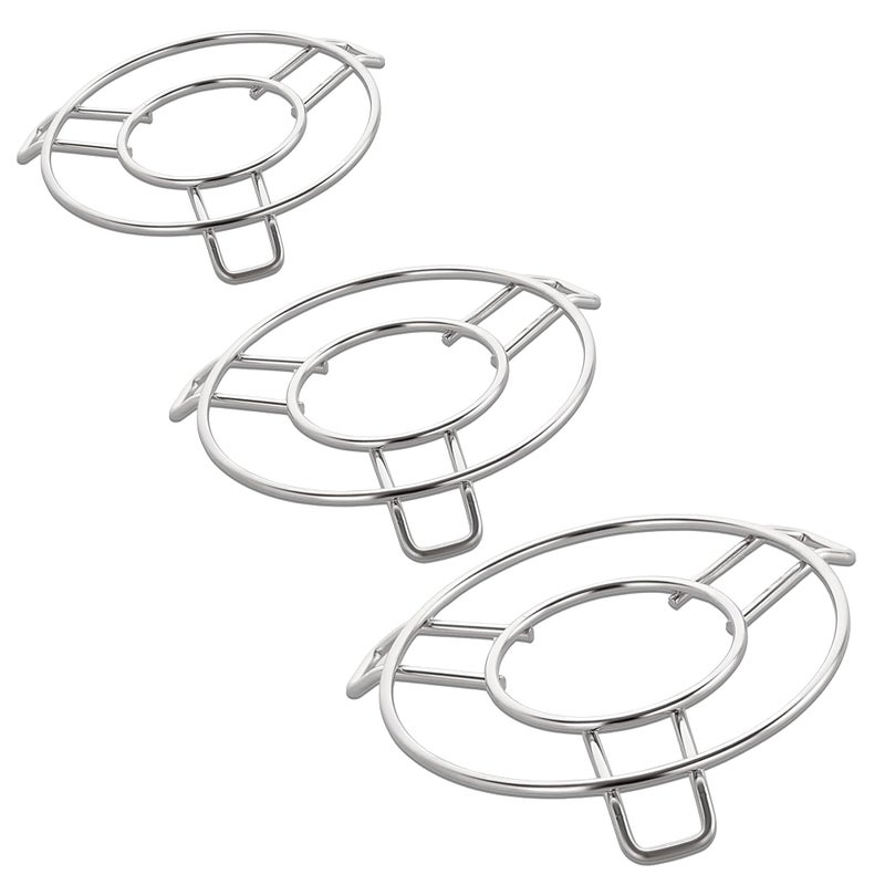 Unify 3 Pieces Stainless Steel Trivets Hot Pot Mat Stand for Kitchen Utensil Vessel Holder/Dining Table/Cooker Ring/Cooling Steaming Rack Stand/Round Pads Holder Cookware Fit (Size-6,7, 8) - Image 1
