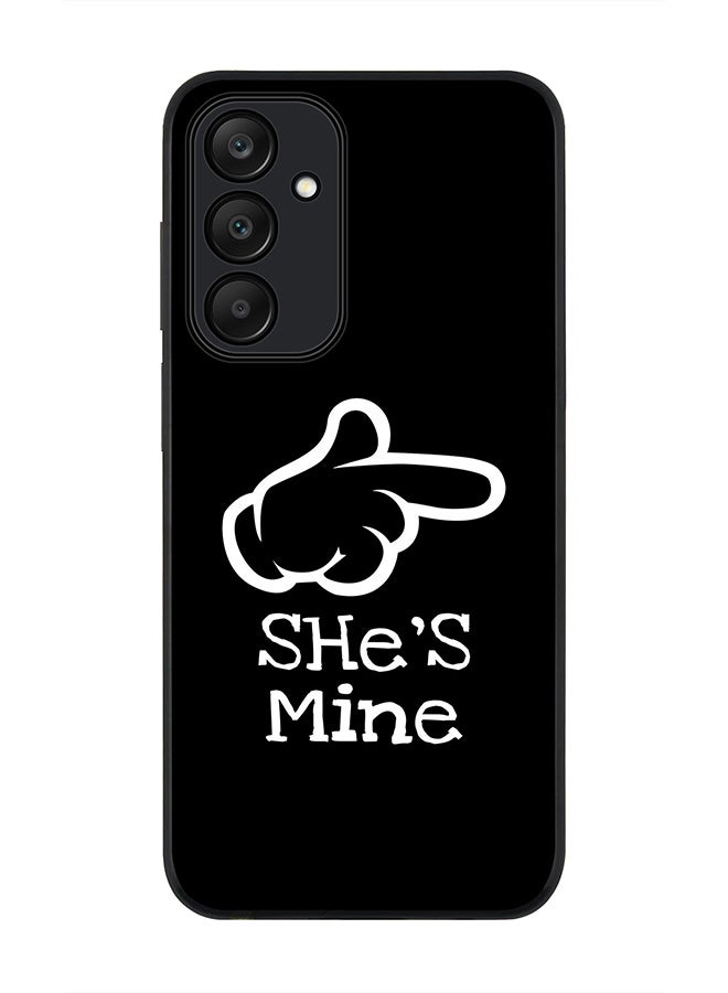 Stylizedd Rugged Black edge case for Samsung Galaxy A25, Slim fit Soft Case Flexible Rubber Edges Anti Drop TPU Gel Thin Cover- She's mine - Image 1