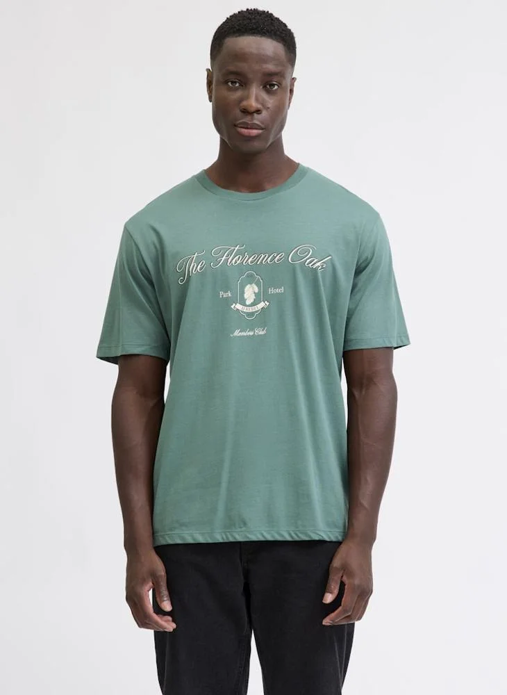 JJ Rebel Logo Regular Fit Crew Neck T-Shirt