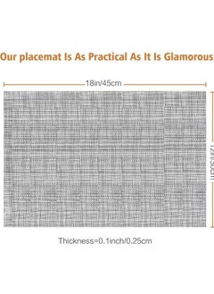 FALMER 6PCS PlaceMats for Kitchen Dining Table45X30CM-Grey  - Image 2