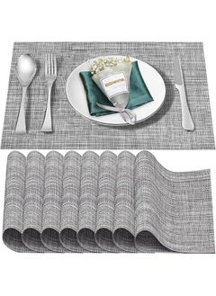 FALMER 6PCS PlaceMats for Kitchen Dining Table45X30CM-Grey  - Image 1
