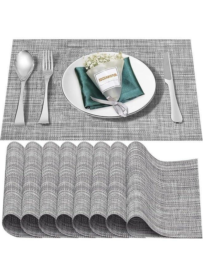 FALMER 6PCS PlaceMats for Kitchen Dining Table45X30CM-Grey  - Image 1