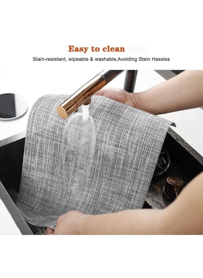 FALMER 6PCS PlaceMats for Kitchen Dining Table45X30CM-Grey  - Image 5