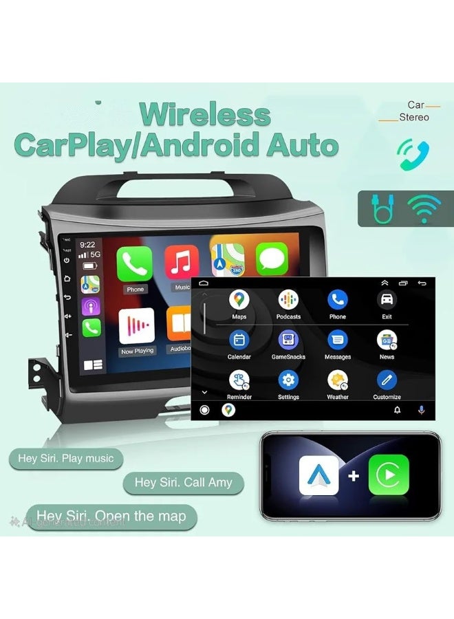 Vierex Android Car Stereo For KIA Sportage 2011-2016 With Apple Carplay Android Auto Wireless 8GB RAM 128GB ROM WiFi DSP Radio HD Camera Included Quick Boot Touchscreen - Image 2