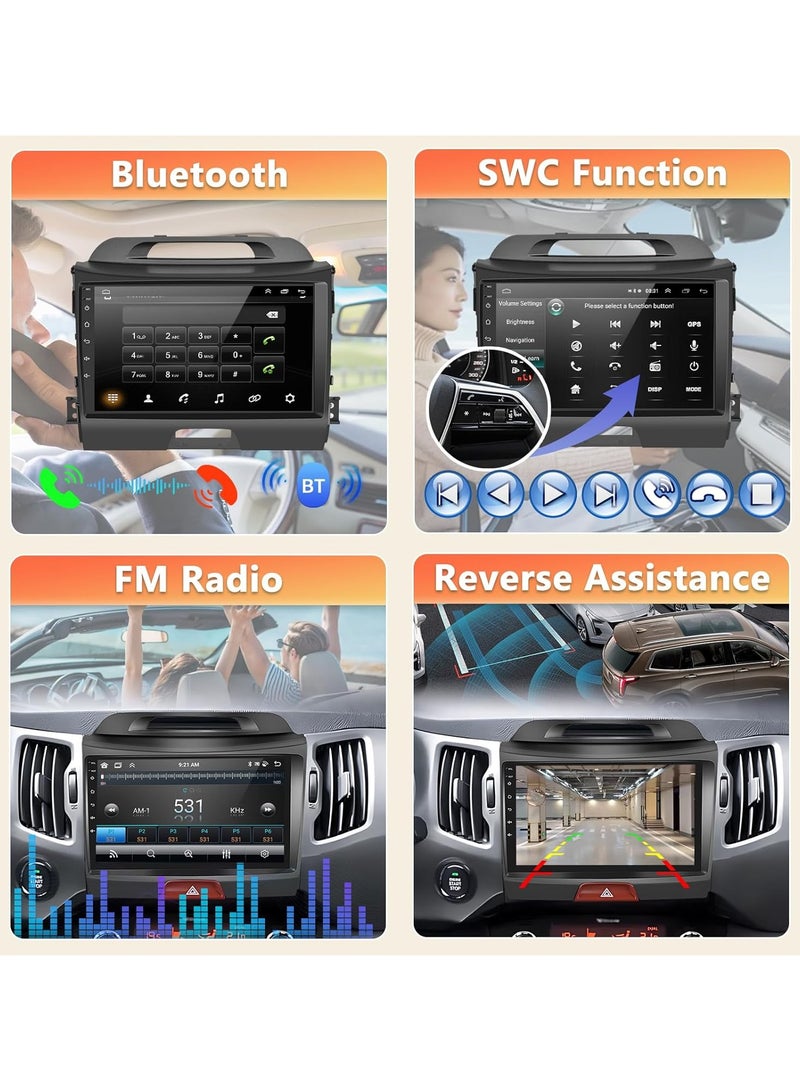 Vierex Android Car Stereo For KIA Sportage 2011-2016 With Apple Carplay Android Auto Wireless 8GB RAM 128GB ROM WiFi DSP Radio HD Camera Included Quick Boot Touchscreen - Image 4