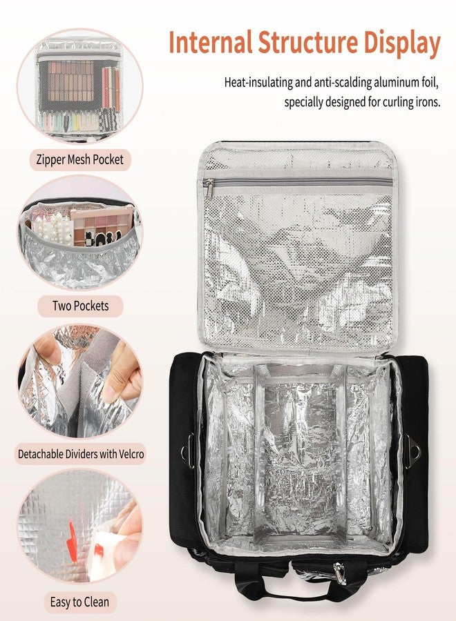 onemoky Large Hairstylist Traveling Bag, Hair Tool Organizer with Removeable Dividers, Hairdresser Hair Tools Travel Bag with Multi Pockets, Professional Makeup Artist Bag with Shoulder Strap - Image 4