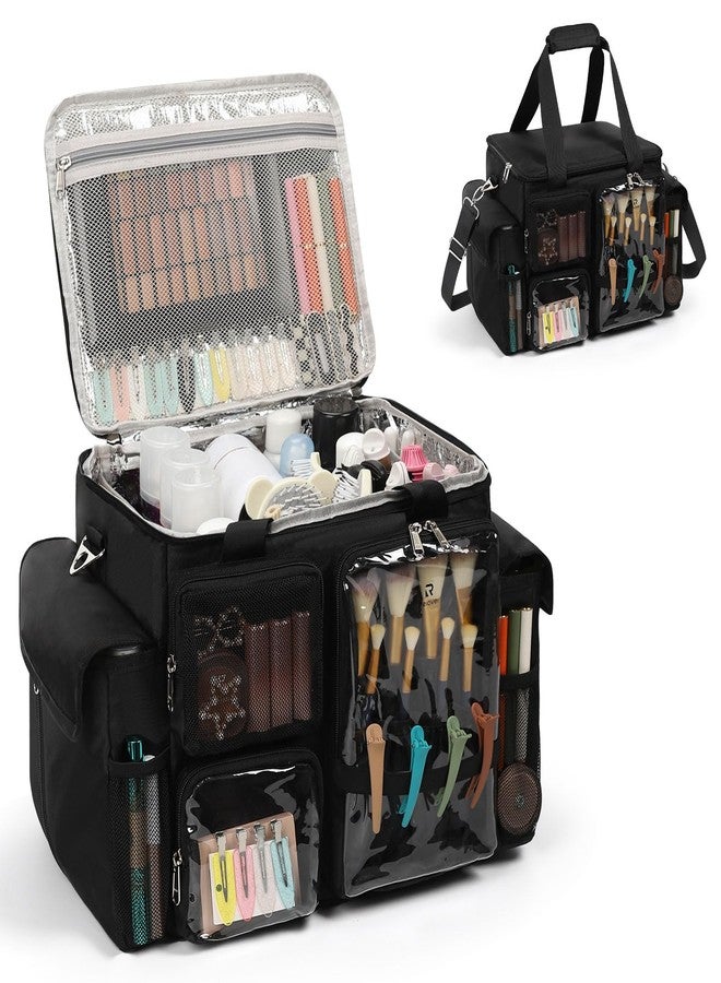 onemoky Large Hairstylist Traveling Bag, Hair Tool Organizer with Removeable Dividers, Hairdresser Hair Tools Travel Bag with Multi Pockets, Professional Makeup Artist Bag with Shoulder Strap - Image 1