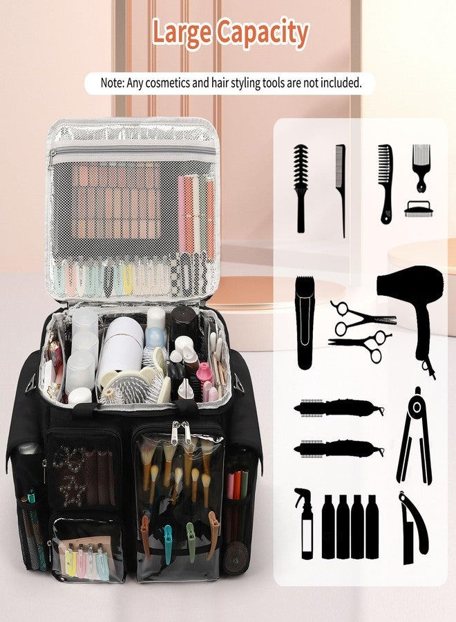 onemoky Large Hairstylist Traveling Bag, Hair Tool Organizer with Removeable Dividers, Hairdresser Hair Tools Travel Bag with Multi Pockets, Professional Makeup Artist Bag with Shoulder Strap - Image 2
