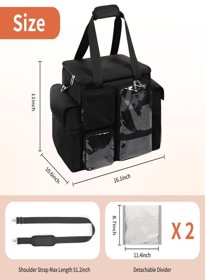 onemoky Large Hairstylist Traveling Bag, Hair Tool Organizer with Removeable Dividers, Hairdresser Hair Tools Travel Bag with Multi Pockets, Professional Makeup Artist Bag with Shoulder Strap - Image 5