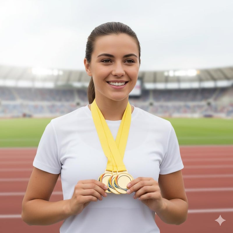 Canbee Sports Medal for School Winner, Olympic, Sports Champion, Cricket, Football, Badminton, Race, Volleyball, Basketball or Office RNR Rewards Madel (Premium Gold - 1 Medal) - Image 4