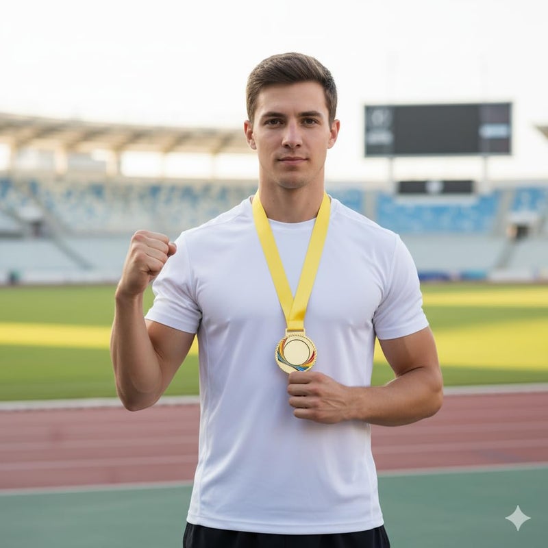 Canbee Sports Medal for School Winner, Olympic, Sports Champion, Cricket, Football, Badminton, Race, Volleyball, Basketball or Office RNR Rewards Madel (Premium Gold - 1 Medal) - Image 3