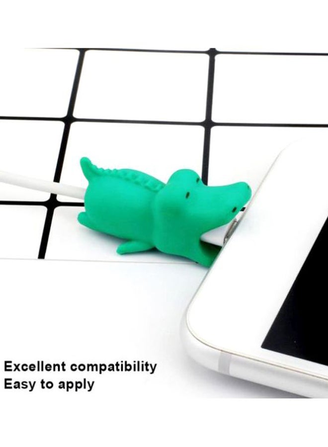 Voberry Protective Cute Crocodile Shaped Cable Bite For Apple iPhone Green - Image 2