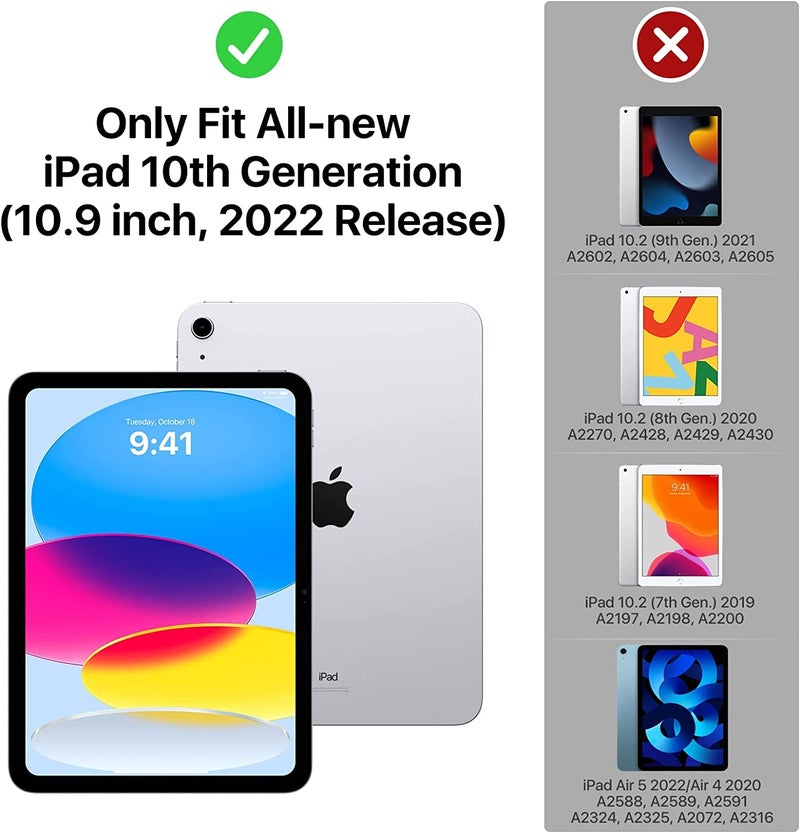 MOCA TPU Back Cover for iPad (A16) 11th Generation 11 Inch 2025 /10th Generation Case 2022, iPad 10.9 Soft Back Case with Shockproof Impact Resistant (Black) - Image 2