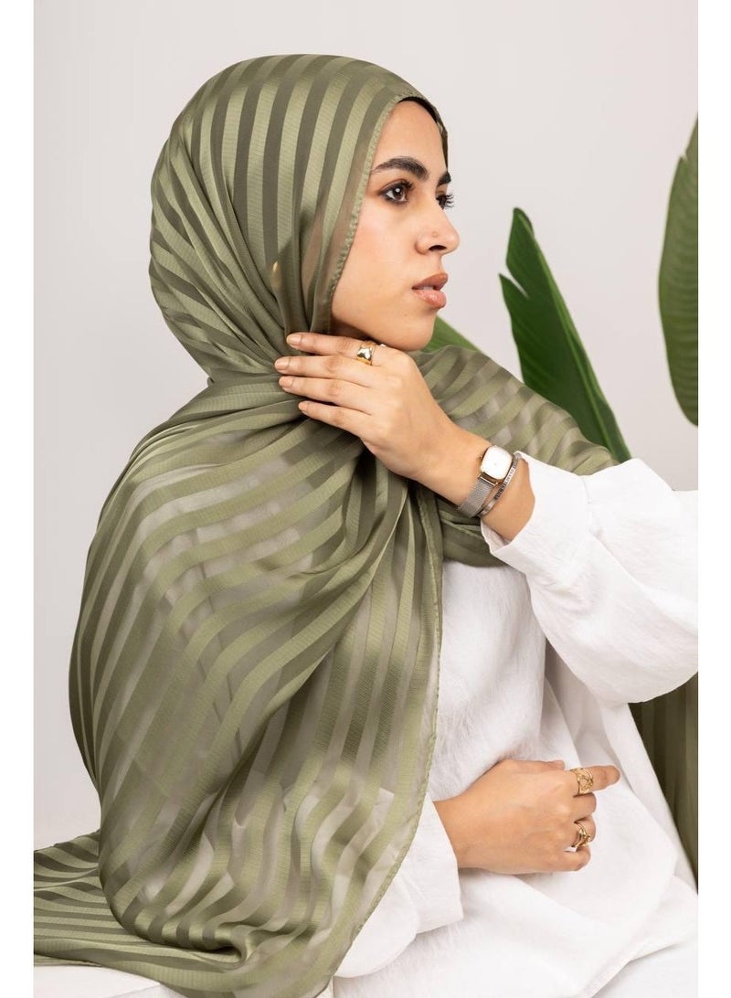 LA VELATA Lined Satin Chiffon Scarf - Image 1
