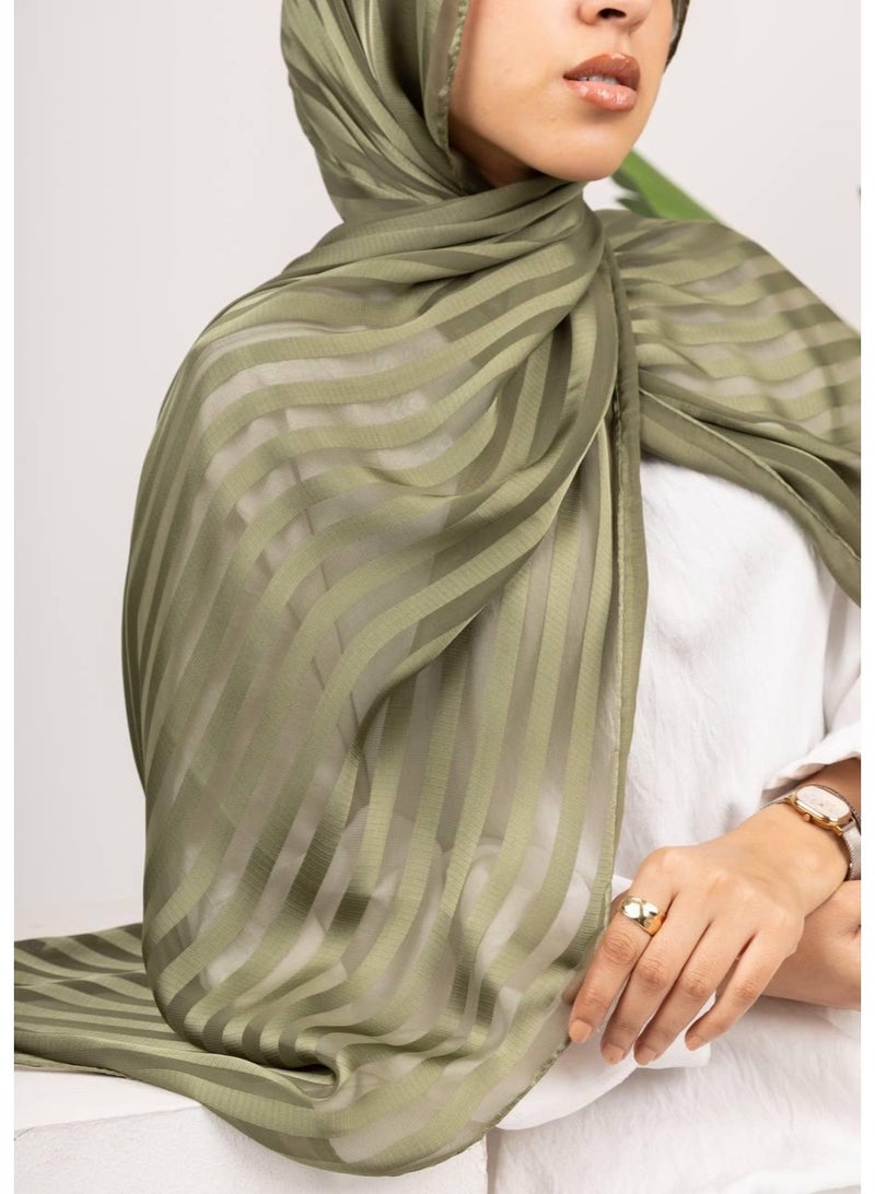 LA VELATA Lined Satin Chiffon Scarf - Image 2