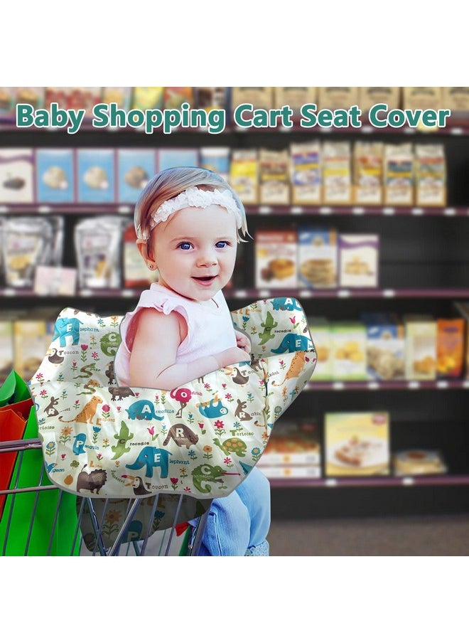 PICcircuit Shopping Cart Cover For Baby High Chair Cover Cart Cover For Babies Kids& Toddlers Portable 2In1 Design Includes Free Carry Bag For Market And Resturant Use(Cute Zoo)  - Image 3